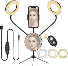 Ring Light 5'' 5 Color Temperature 6 Brightness Levels Dimmable Desktop Makeup S