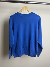 Vintage 90  s Fruit Of The Loom Blank Sweatshirt Men  s Large Blue USA Adult