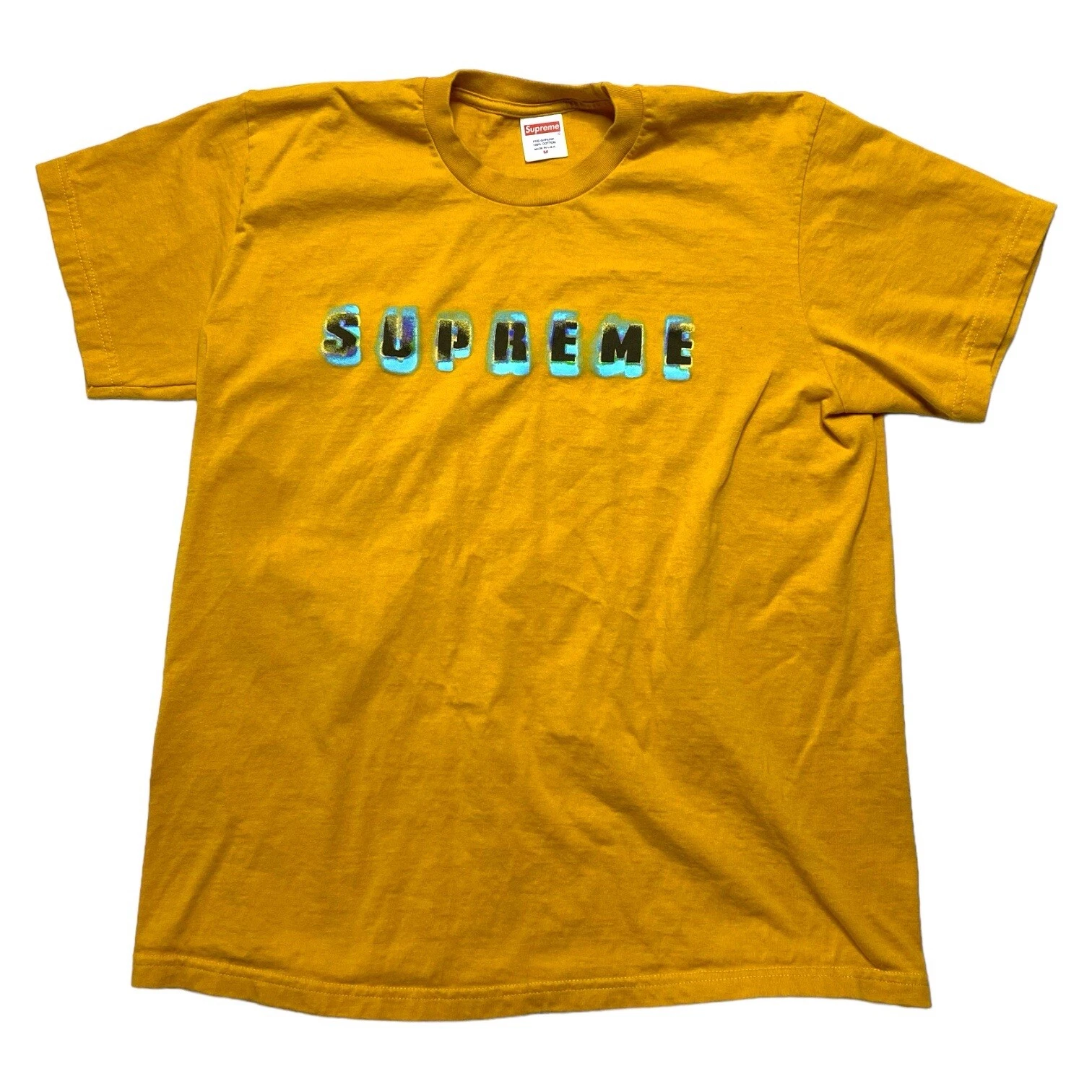 SUPREME STENCIL TEE MUSTARD SIZE M FW23 WEEK 1