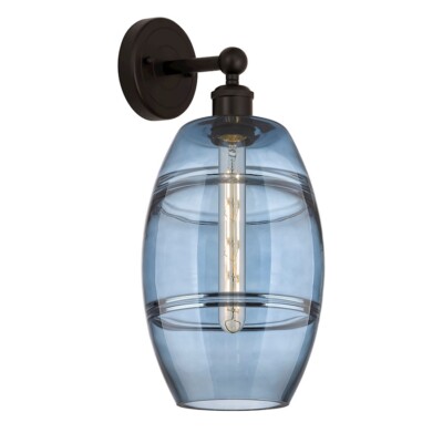 Innovations 616-1W Vaz 1Lt 8'' Sconce, Bronze/Blue - 616-1W-OB-G557-8BL