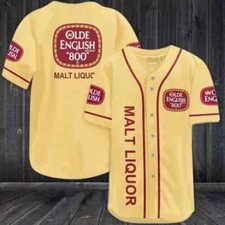 Yellow Olde English 800 Beer Baseball Jersey Unisex, Baseball Tee XS-5XL Casual