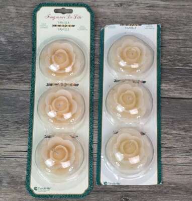 Candle-Lite Floating Flowers Candles 3'' Elegance Sealed New 6 Romantic Candles 