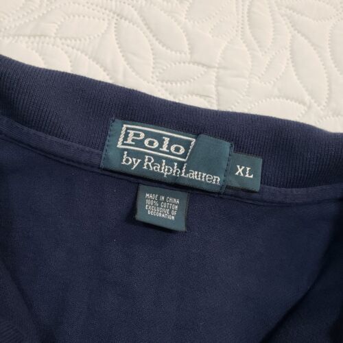 NWT Vtg Polo Ralph Lauren Mesh Shirt Mens XL Blue Solid Pony Cotton Short Sleeve - Picture 6 of 11