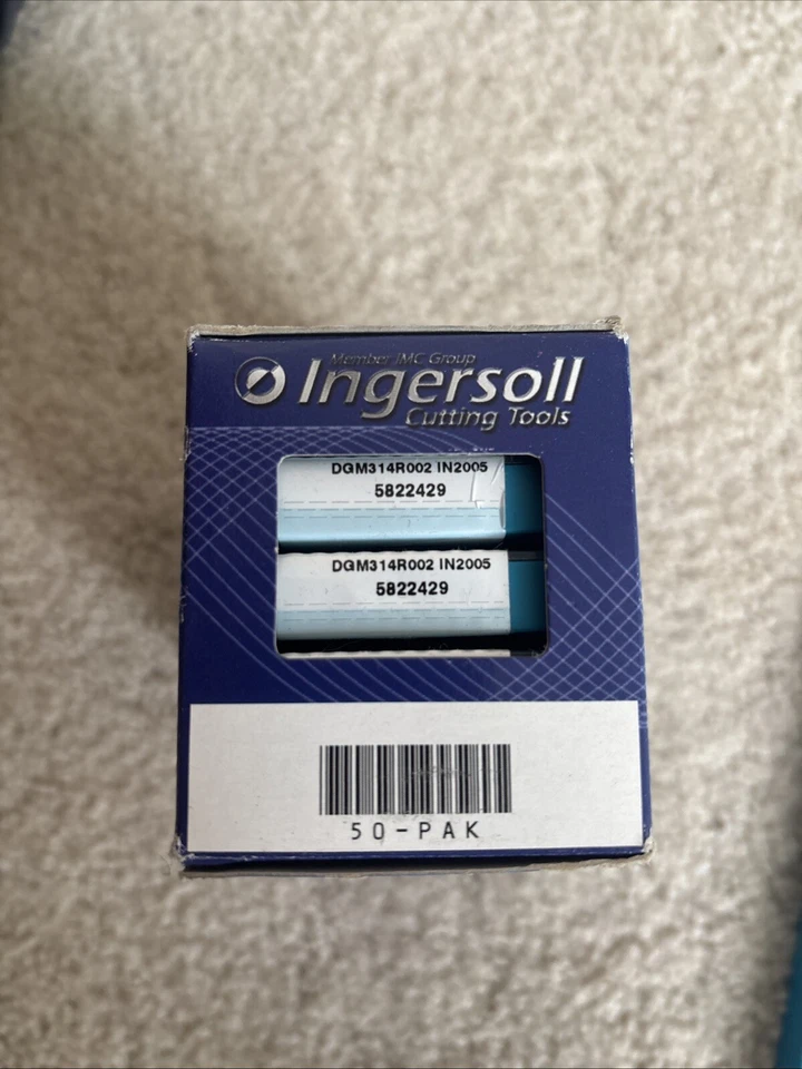 Paquete de 50 insertos de fresado de carburo Ingersoll Dgm314r002, grado IN2005 Foto 2 de 4