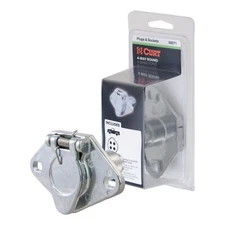 CURT 58071 4-Way Round Connector Socket (Vehicle Side, Packaged)