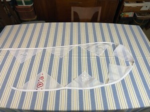 Vtg Heart Handkerchief Bunting Garland Hankie Banner Handmade Flowers white Red