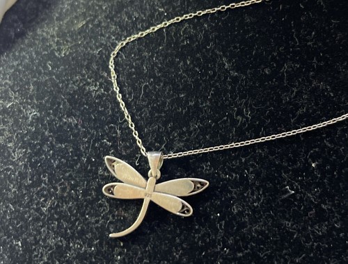 Butterfly Dragonfly Pendant Abalone Shell Necklace Sterling Silver - Picture 7 of 10