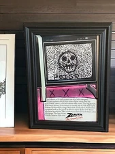 Original Painting Weird Tv Is Poison Static Zenith Ooak Framed Halloween Art