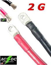 2 Gauge AWG Custom Battery Cables - Solar, Marine, Power Inverter - Tinned Wire