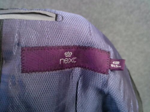 NEXT Slim Fit Suit Jacket Size 40 Regular Black Pin Striped 2 Button Close - Picture 7 of 9