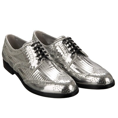 DOLCE & GABBANA Disco Ball Stil Leder Brogue Schuhe BOY