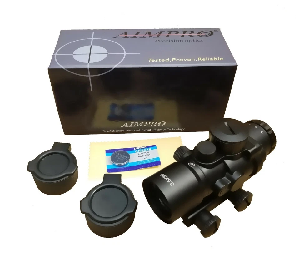 Mira para rifle prismático compacto Aimpro 3,5X30 retícula de vidrio grabado Foto 3 de 4