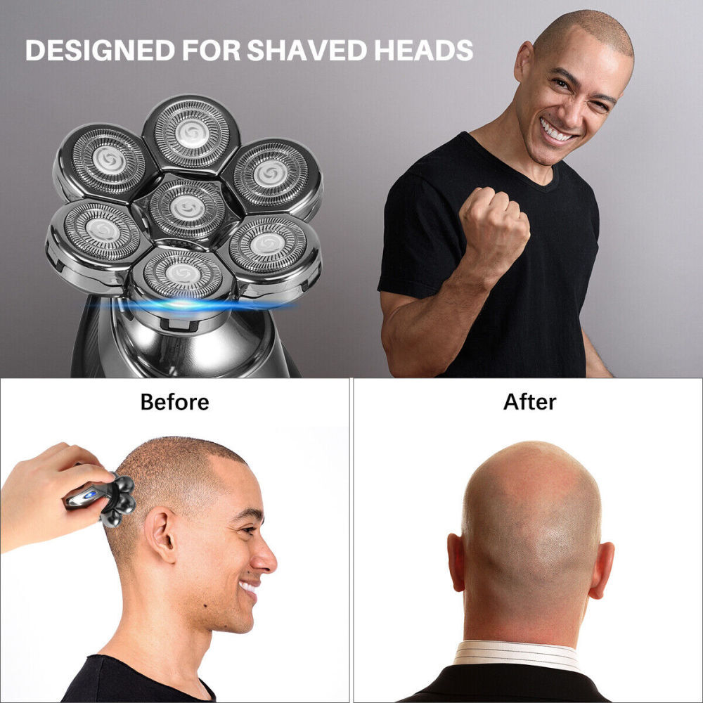 7D Mens Shaver Electric Razor Wet Dry Pitbull Skull Shaver Trimmer Men