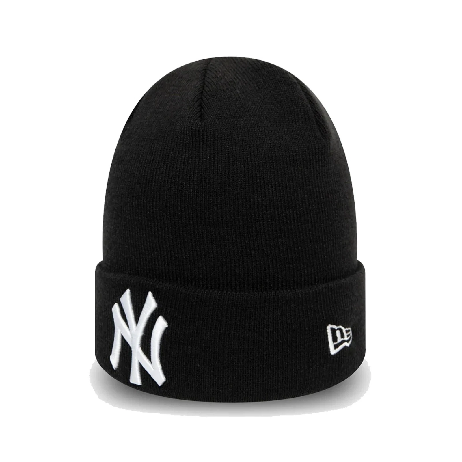 New Era Cap Men's MLB NY Yankees Team Essential Black Winter Knit Beanie Hat