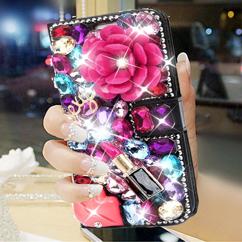 Para Moto G Stylus 5G Mujeres Brillante Cuero PU Estuche para Tarjetas Abatible Billetera Cartera Cubierta Foto 4 de 4