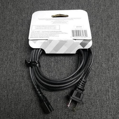 Best Buy Essentials 6 ft. 2 Prong Figure 8 Polarized Power Cord 7A/125V - Imagen 2 de 4