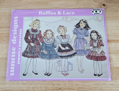Sunrise Designs RUFFLES & LACE #C151 Pattern Sizes 5-6-7 Uncut ©1980s - Picture 1 of 2