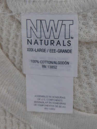Northwest Territory Big Man NWT Naturals XXXL 3X Long Sleeve White Thermal Shirt - Picture 7 of 16