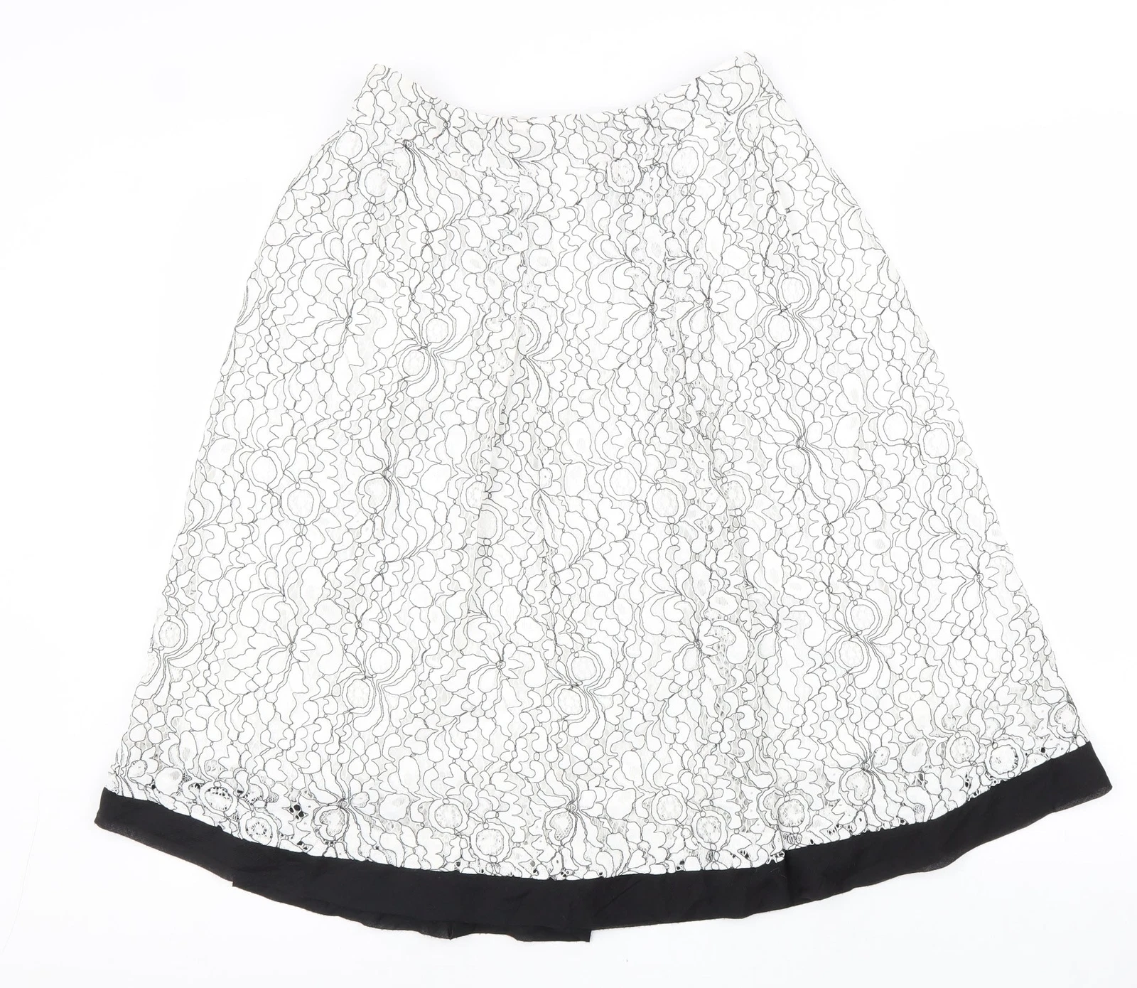 Casamia Womens White Cotton Blend A-Line Skirt Size 14
