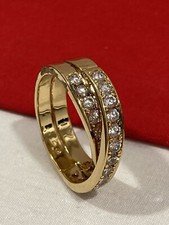 Signed 925 Sterling Silver Gold Vermeil Cubic Zirconia Cocktail Ring Size 8.75