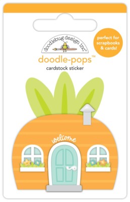 Doodlebug Doodle-pop 3D Sticker Carrot Top House Door Windows Welcome Chimney