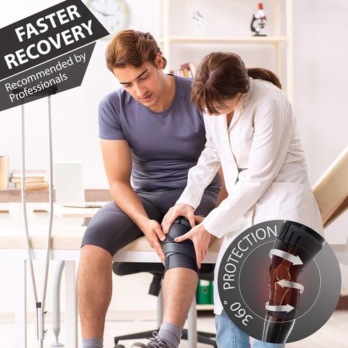 PURE SUPPORT Knee Brace Sleeve with Strap Compression Patella Stabilizer, Size L - Picture 5 of 7