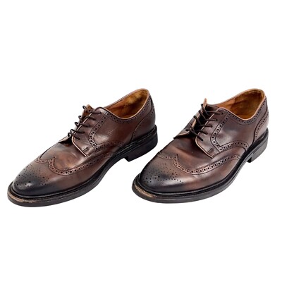 Ralph Lauren Asher Wingtip Oxford Dress Shoes Dark Brown Cordovan Leather  10 D