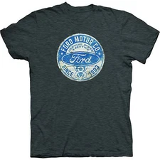 Ford T-Shirt - Gray w/ Ford Motor Company Since 1903 V8 Emblem (Distressed)