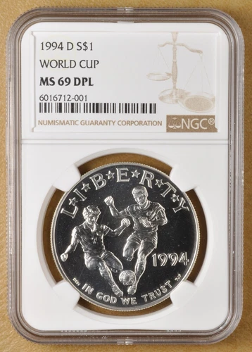 1994 D World Cup Commemorative Silver Dollar NGC MS69DPL