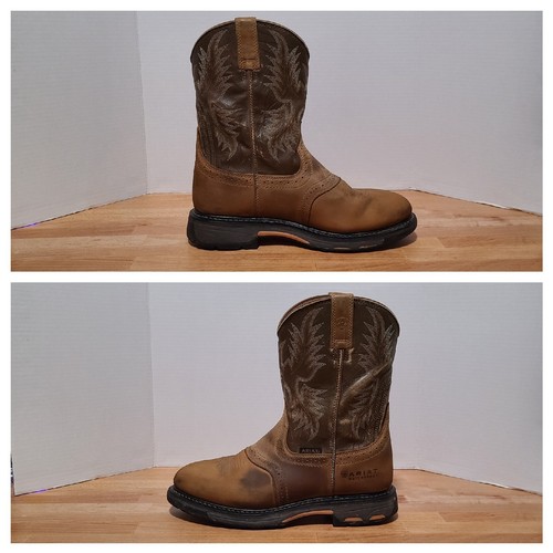 Ariat Workhog Waterproof Pro Work Boots Men's Sz 10.5D Aged Bark - Afbeelding 3 van 17