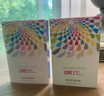 The Body Shop LOVE ETC. Eau de Parfum Perfume .06fl.oz/2ml CARDED SAMPLE Vintage