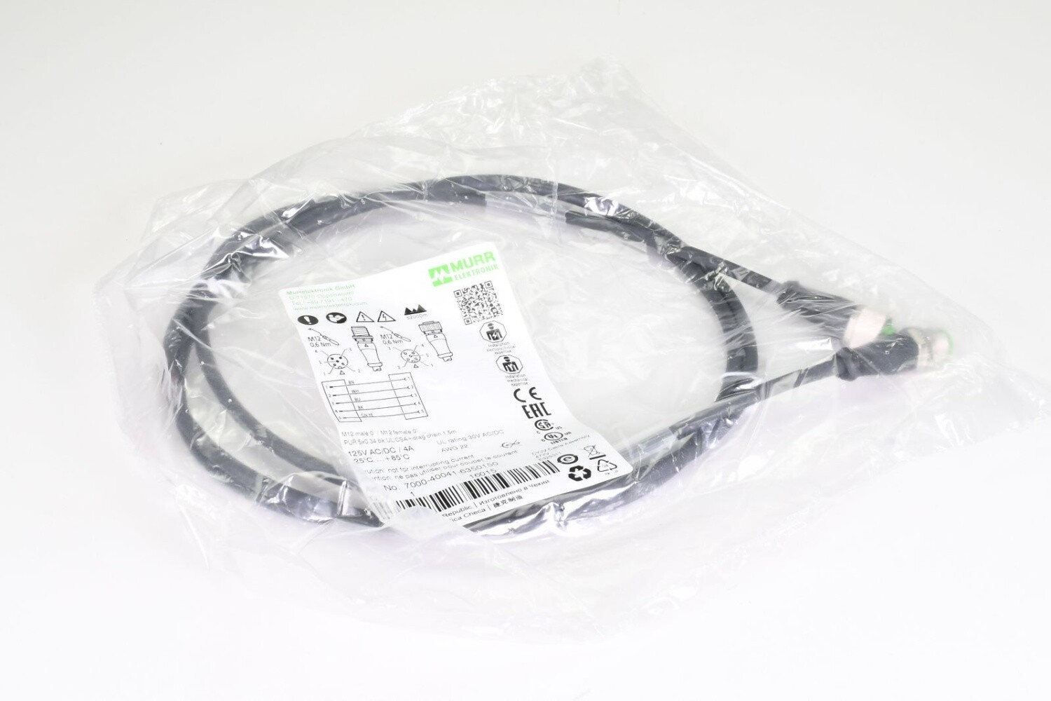 MURR ELEKTRONIK 7000-40041-6350150, Connector, L=1,5m