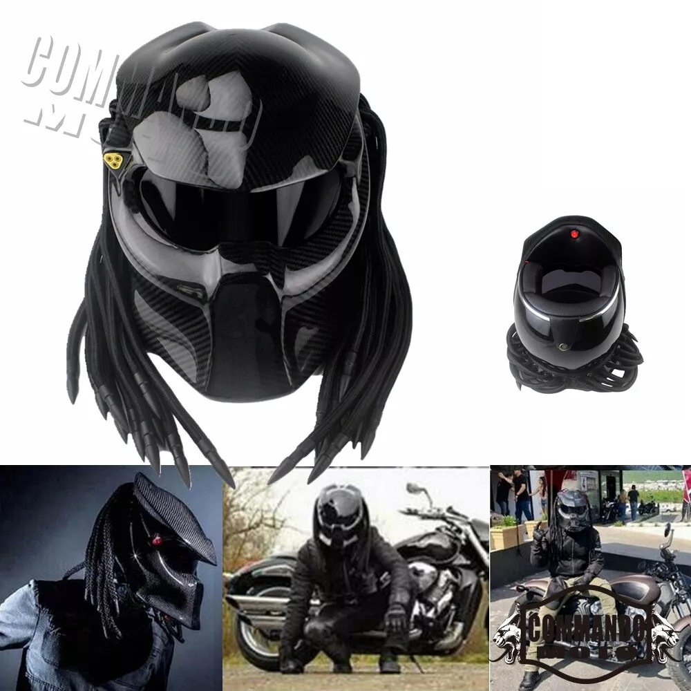 Casco Predator Fibra di Carbonio Casco Moto Faccia Full Face Iron