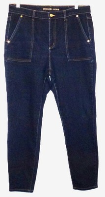 Michael Kors Women's Blue Dark Wash 5 Pocket Denim Tapered Leg Jeans Size 12