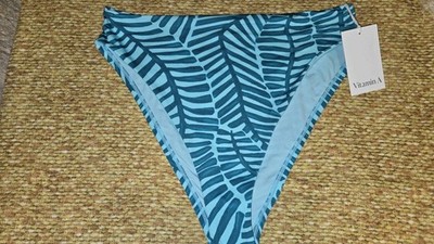 Vitamin A Women LARGE  Bikini Swim Bottom Palm/leaf High Leg