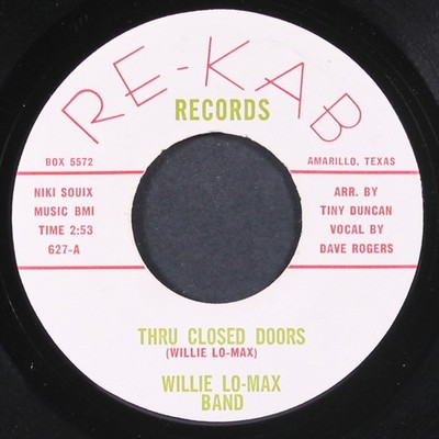 WILLIE LO-MAX BAND: thru closed doors / standing on the corner RE-KAB 7'' Single