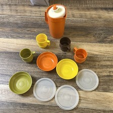 Vintage 1970s Tupperware Mini Children's Play Set: Pitcher, Cups, Bowls, Lids