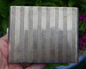 Early Vintage American Textured Sterling Silver Cigarette Case - 146.5g.