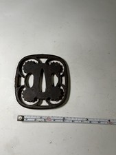 Edo era Antique Iron Tsuba for Samurai Sword Katana