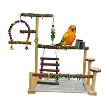 Parrot Play Stand Parakeet Playground Bird Jungle Gym Wood Conure Playstand