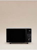 Black 20L Digital Flatbed Microwave, 700W, 95-Min Timer, Defrost