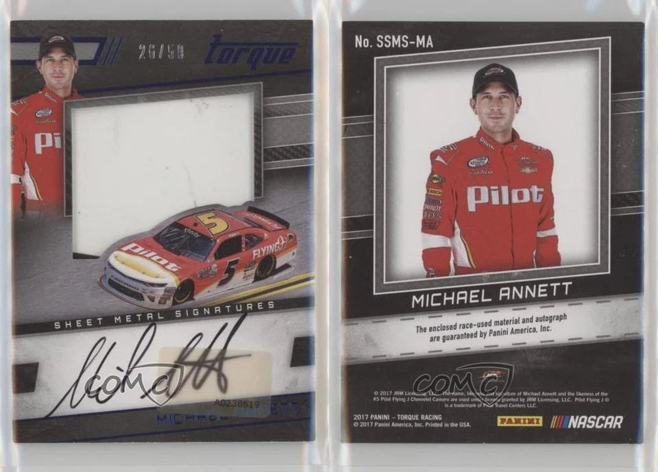 2017 Torque Silhouettes Sheet Metal Signatures Blue 26/50 Michael Annett Auto - Image 3 of 3
