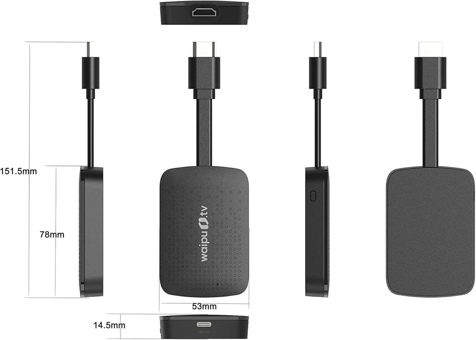 WAIPU.TV 4K Stick HDMI Dongle Streamer, inkl. Fernbedienung, schwarz NEU - Bild 2 von 4