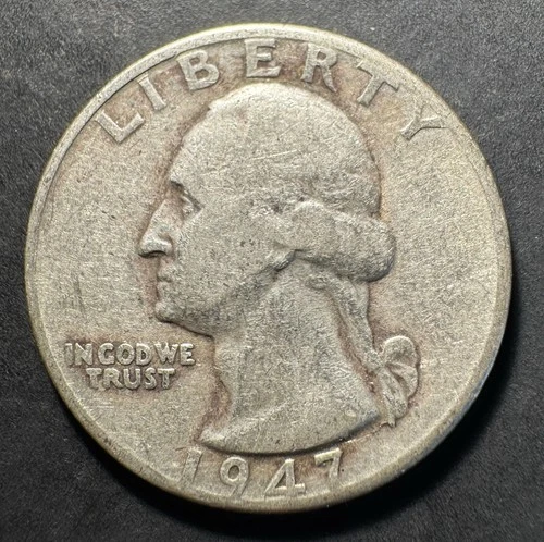 1947-D Silver Washington Quarter (Circulated) - (#3022) Very Fine Condition