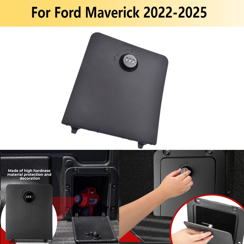 For 2022-2025 Ford Maverick Accessories Truck Bed Storage Bin W/ Code Lock Cover