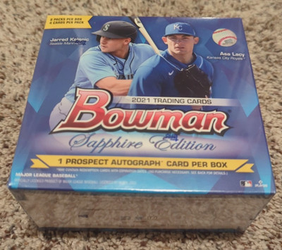 2021 Bowman Sapphire Edition Baseball Factory Sealed Hobby Box Online Exclusive