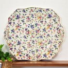 1940 Royal Winton Old Cottage Chintz Floral Square Handled Cookie Cake Plate 11"