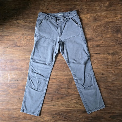 Carhartt Rugged Flex Relaxed Fit Gray Canvas Workwear Pants Men’s 34x34