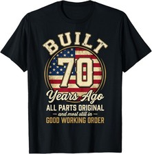 70 Year Old Man Patriotic USA Flag Dad 70th Birthday Men T-Shirt