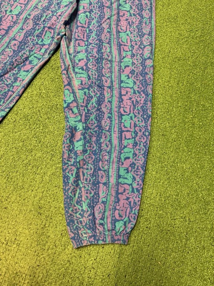 Винтажный Gitano в полоску хлопок парашют брюки размер большой молоток мешковатые спортзал пляж - Изображение 3 из 4